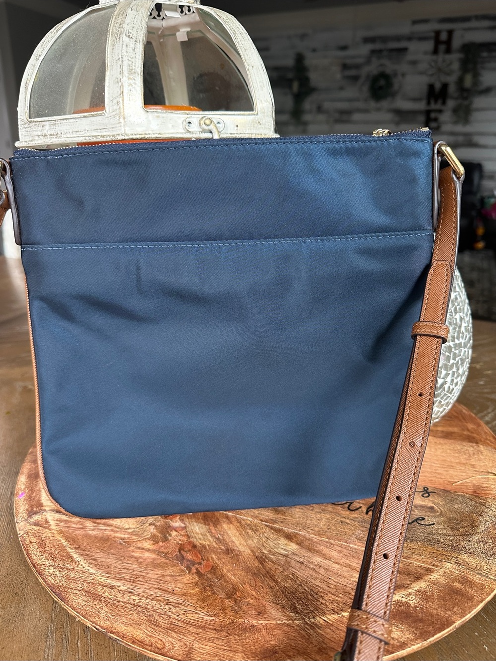 MICHAEL Michael Kors Navy Crossbody with Tan Strap - Picture 5 of 11